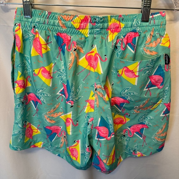 Chubbies Men’s Small Blue Pink Flamingo Mesh Elastic Waist Swim Trunks - Picture 3 of 5